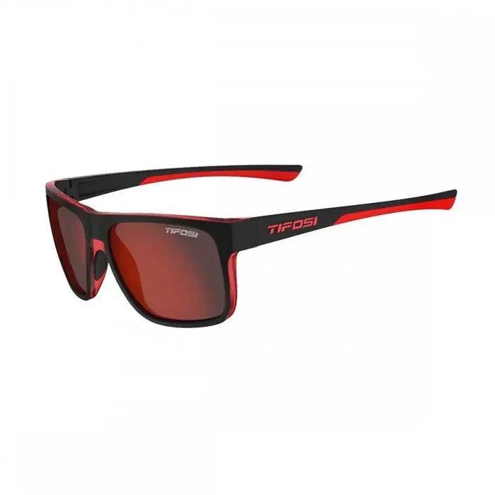 Tifosi Swick Single Lens Lifestyle Glasses - John Bull Clothing Satin Black Crimson from  John Bull Clothing