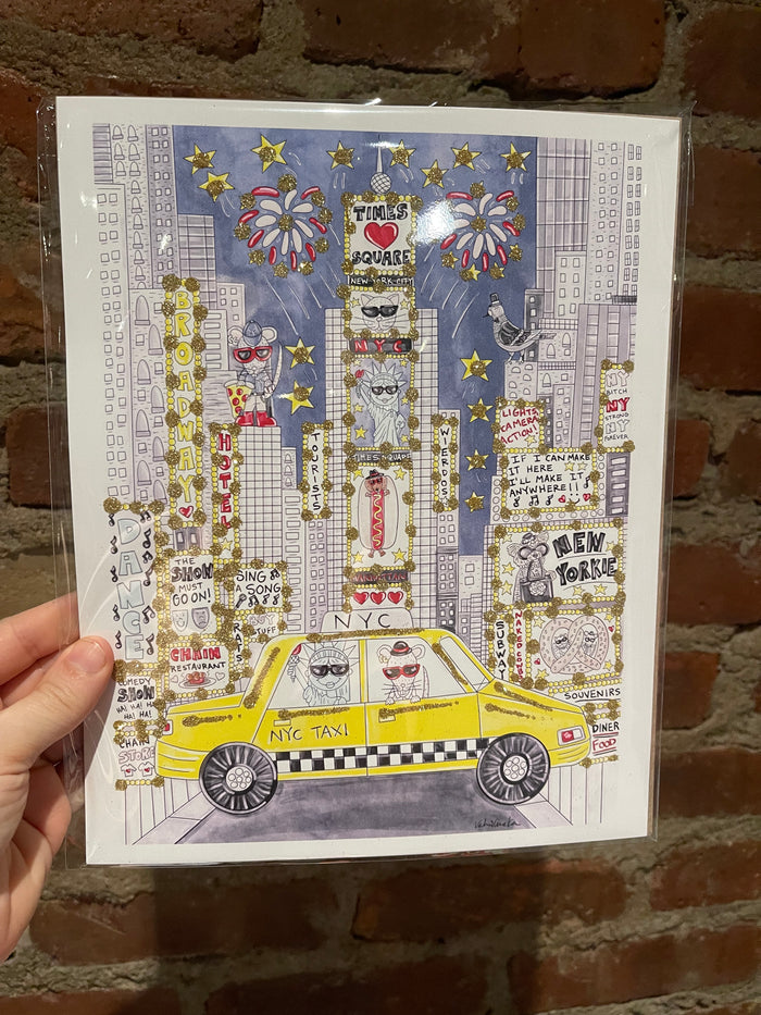 Times Square Glitter Art Print