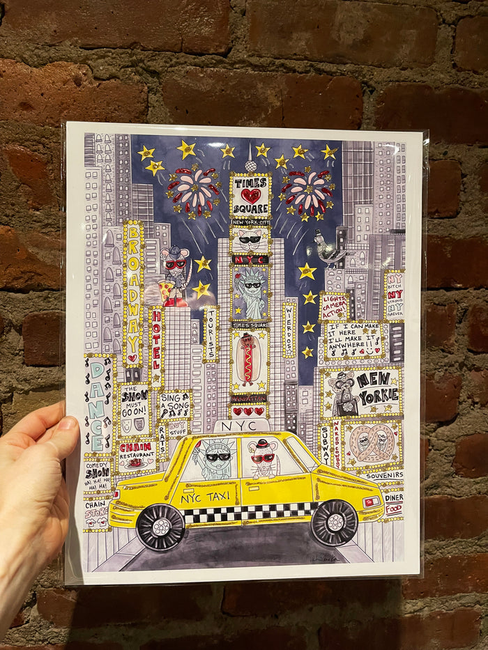 Times Square Glitter Art Print