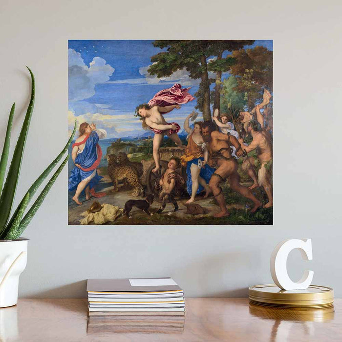 21.5x24 inch Bacchus and Ariadne Decal Installed Above Table