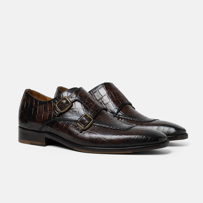 TOBALA monkstrap doble vista trasera suela cuero distinción artesanal