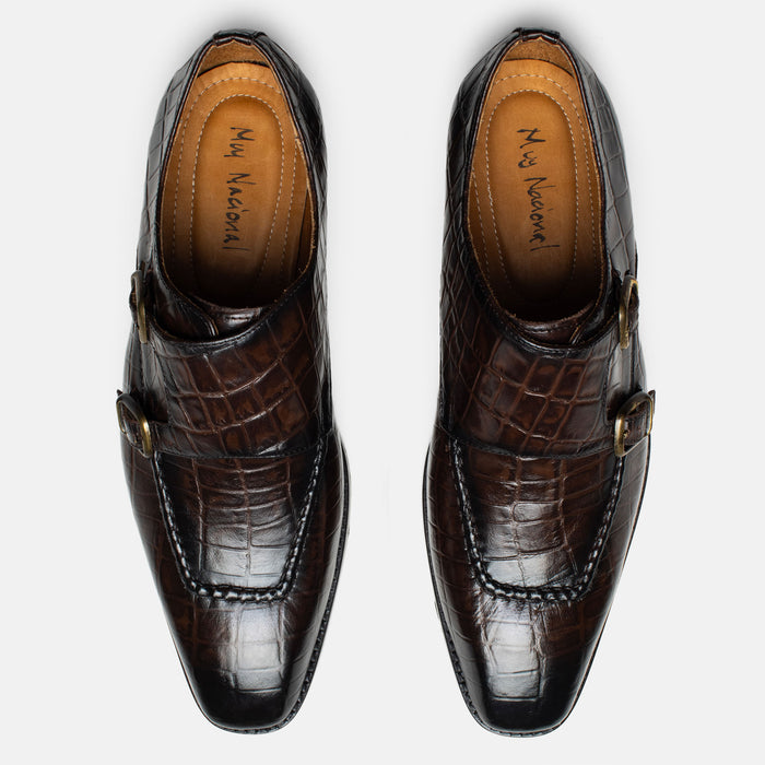 TOBALA zapato monkstrap doble vista superior hebillas metálicas elegancia atemporal