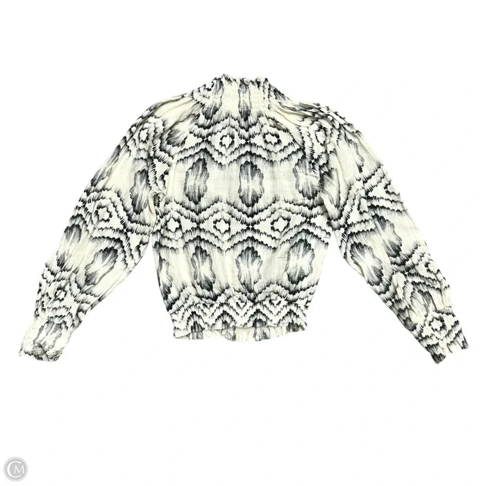 Top Long Sleeve By Porridge In Cream & Grey, Size: Xs
