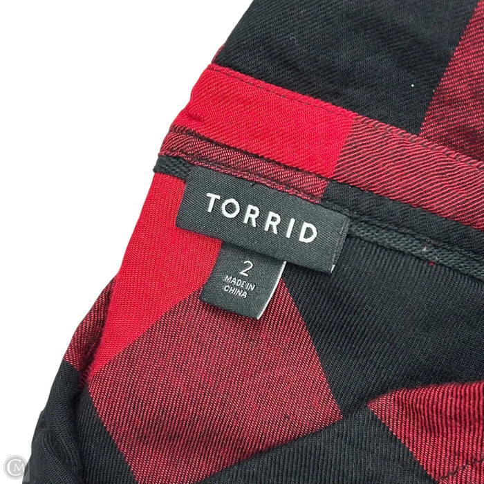 Top Long Sleeve By Torrid In Plaid Pattern, Size: 2x