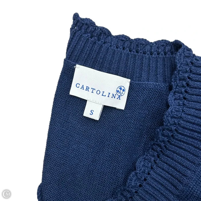 Top Short Sleeve By Cartolina In Navy, Size: S