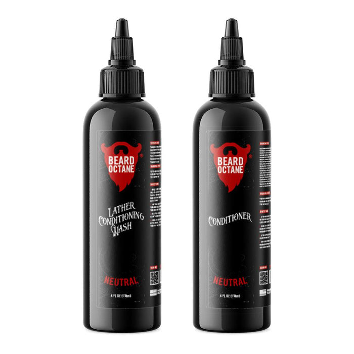 Travel Beard Wash Kit - Travel Sized Beard Wash & Conditioner (Neutral)