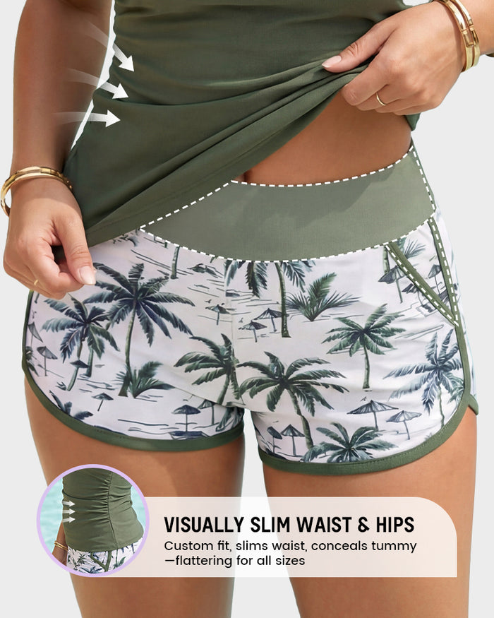 Tummy Control Ruched Tankini Set