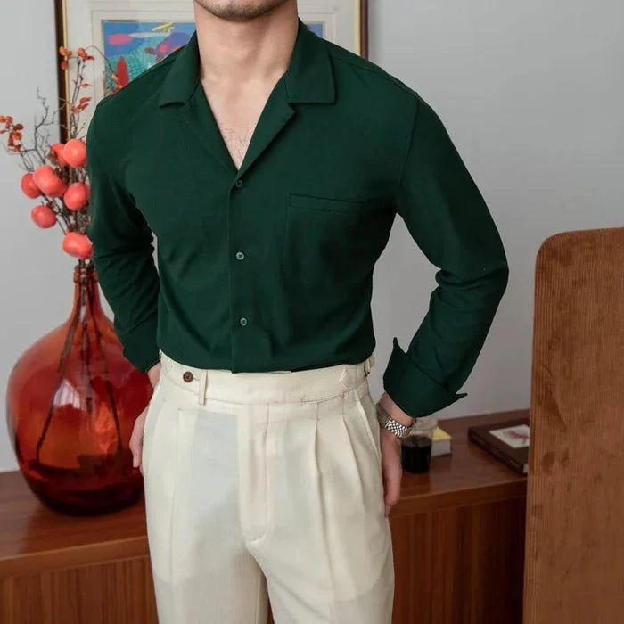 Turn-down collar shirt - AntoniosClothing - green