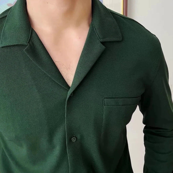 Turn-down collar shirt - AntoniosClothing - green