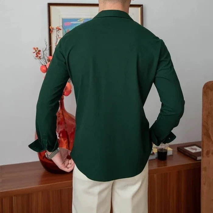Turn-down collar shirt - AntoniosClothing - black