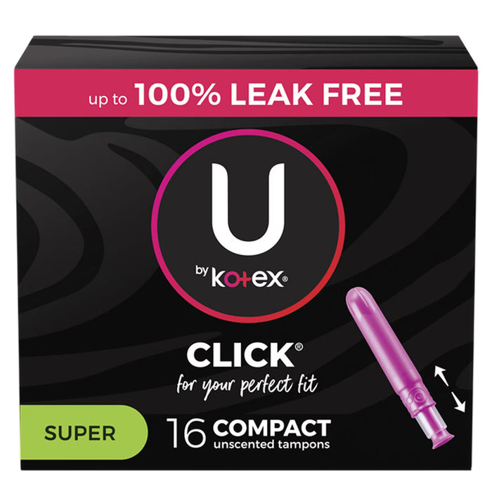 U by Kotex Click Compact Tampons Super - 16 Ct - 8 Pack