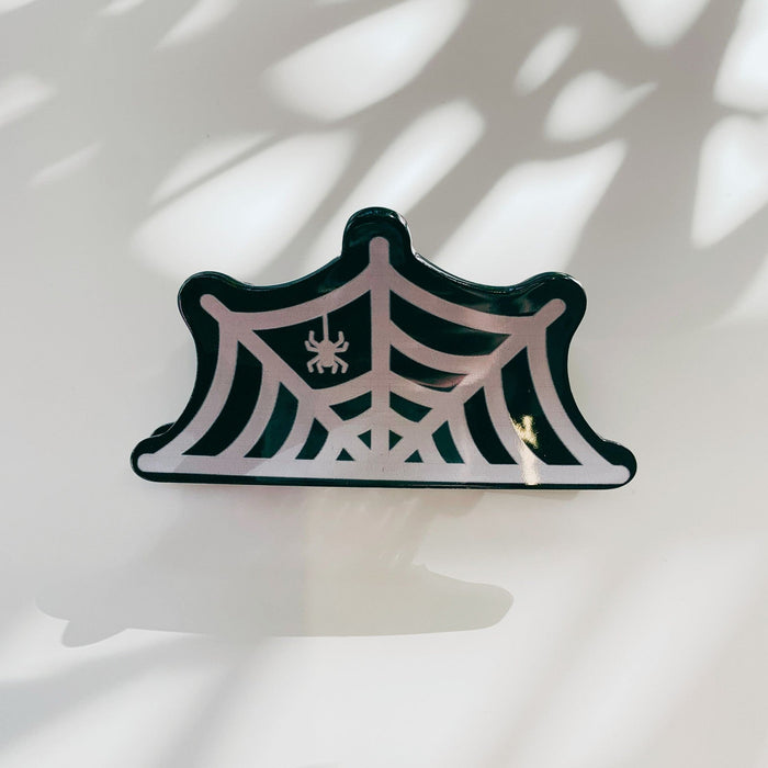 Velvet Claws Spider and Web Mini Hair Claw