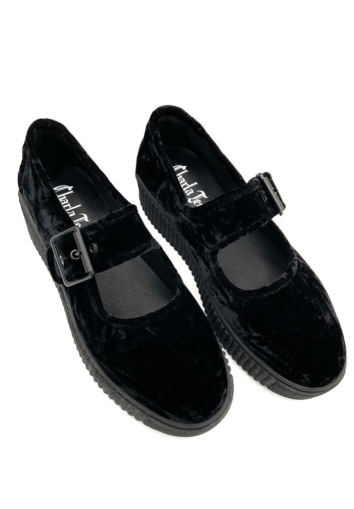 Velvet Crush Maryjane Sneaker - Black