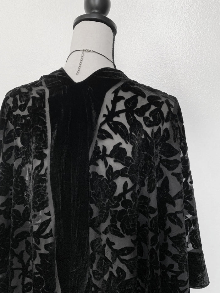 Velvet Mourning Shawl Cardigan (Adults)