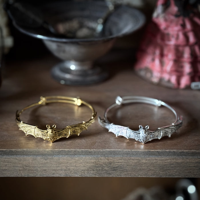 Victorian Bat Bracelet in Silver