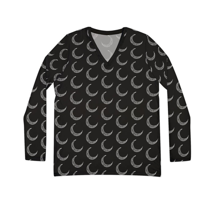 Victorian Crescent Moon Long Sleeve T-Shirt (Womens Cut)