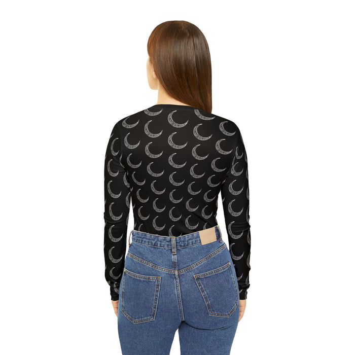 Victorian Crescent Moon Long Sleeve T-Shirt (Womens Cut)