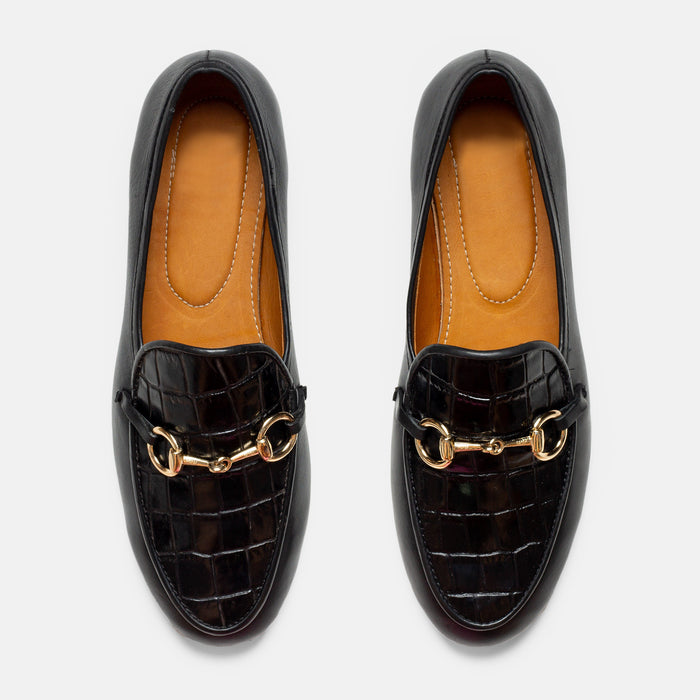 VIGIA zapato mocasín mujer negro vista superior uso diario profesional