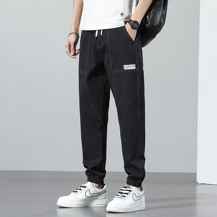 Vinny Denim Joggers - AntoniosClothing - Black