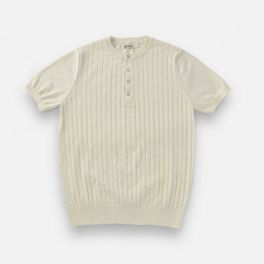 Vintage business cotton summer t-shirt - AntoniosClothing - Beige