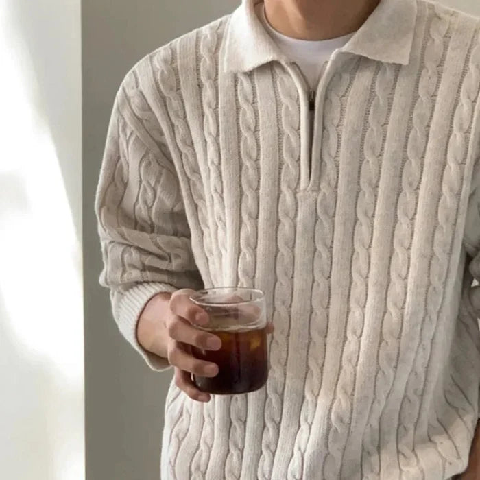 Vintage design sweater - AntoniosClothing - Khaki