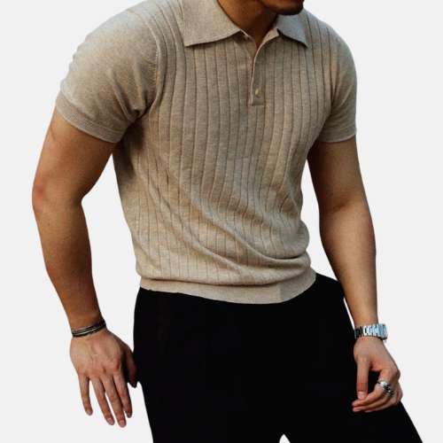 VINTAGE Polo T-Shirt - AntoniosClothing - Khaki