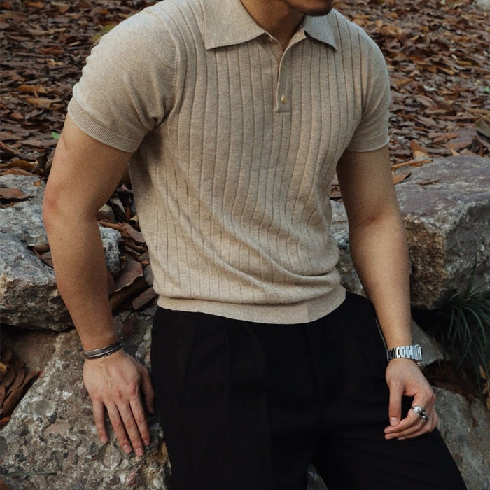 VINTAGE Polo T-Shirt - AntoniosClothing - Khaki