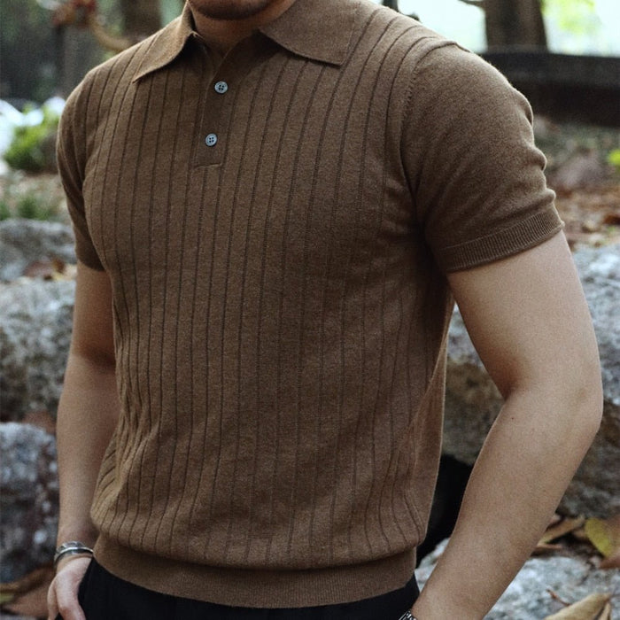 VINTAGE Polo T-Shirt - AntoniosClothing - Khaki