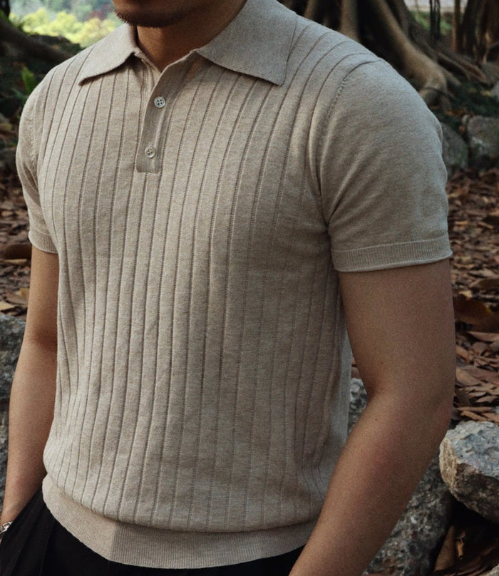 VINTAGE Polo T-Shirt - AntoniosClothing - Khaki