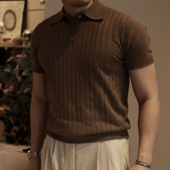 VINTAGE Polo T-Shirt - AntoniosClothing - Brown