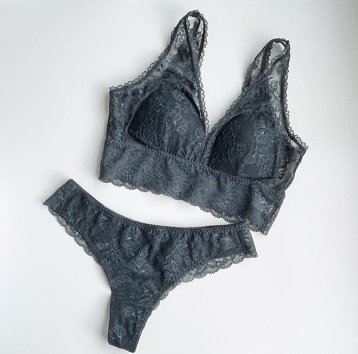 Viola Long Bralette | Moss Green