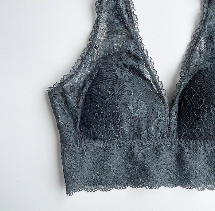 Viola Long Bralette | Moss Green