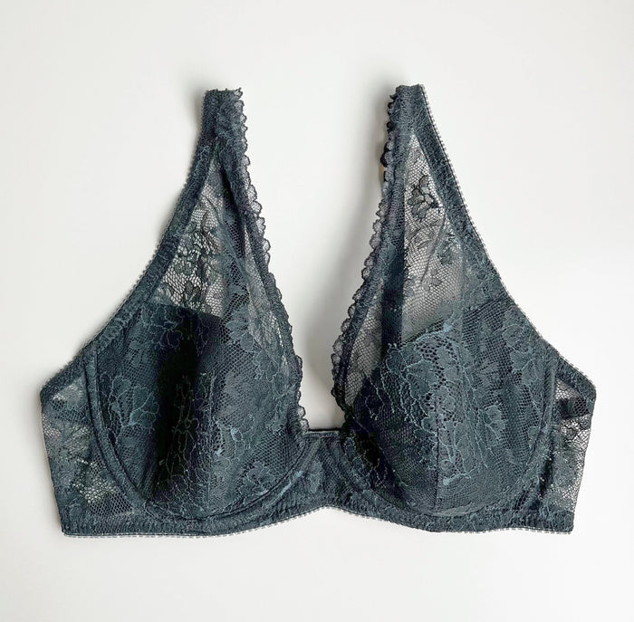Viola Plunge Underwire Bra | Moss Green