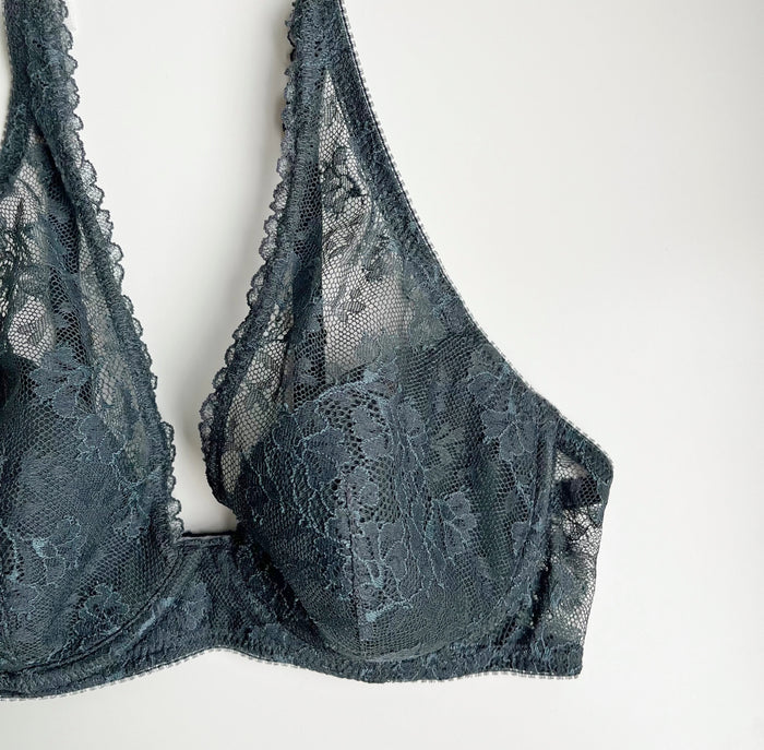 Viola Plunge Underwire Bra | Moss Green