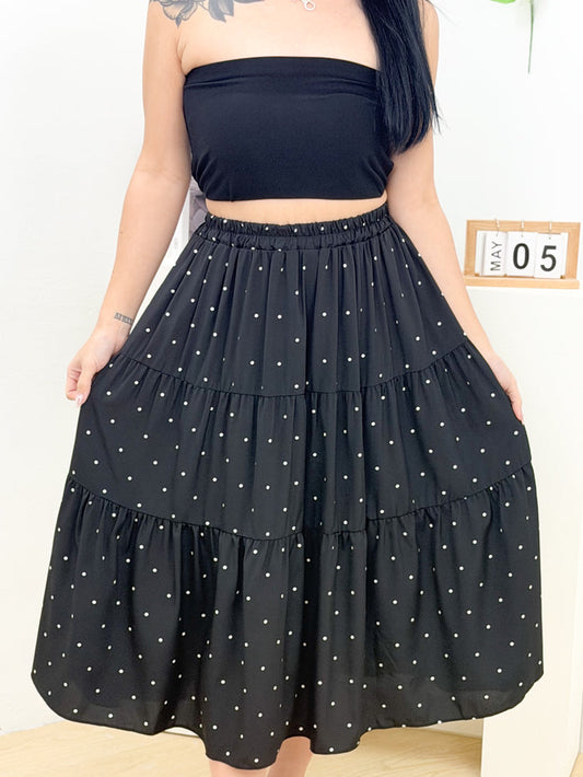 Vivienne Polkadot Skirt (Black)