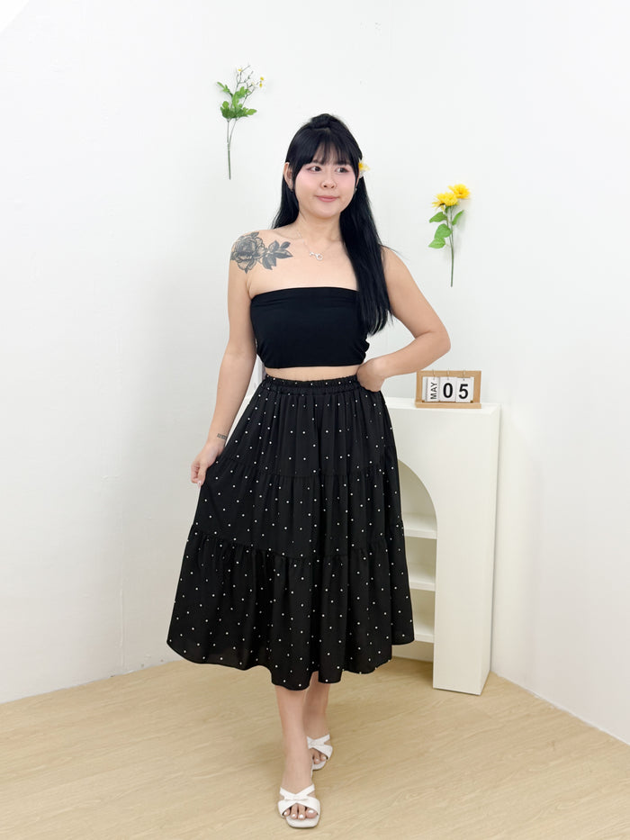 Vivienne Polkadot Skirt (Black)