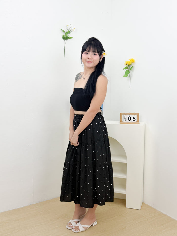 Vivienne Polkadot Skirt (Black)