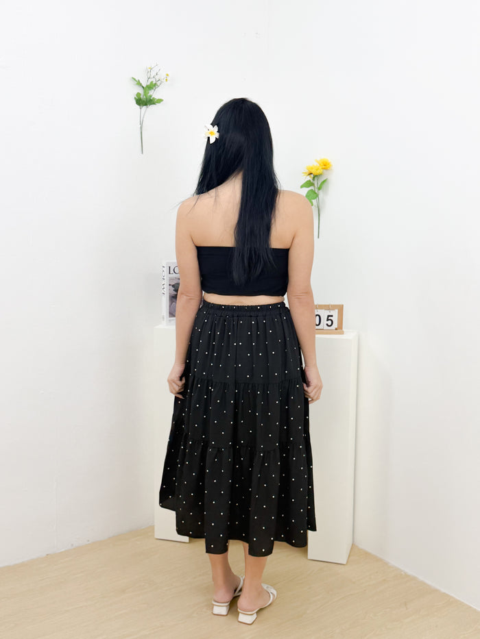 Vivienne Polkadot Skirt (Black)