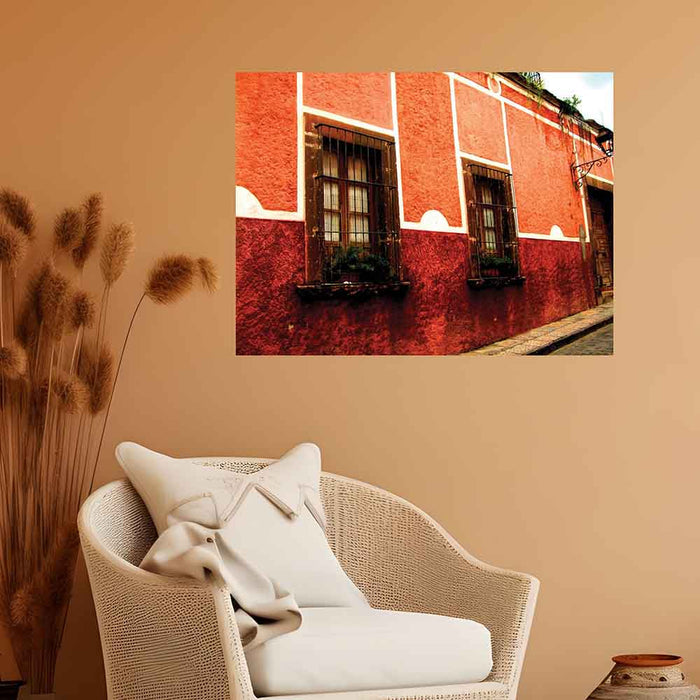27x36 inch Mexican Architecture Poster Displayed Above Chair