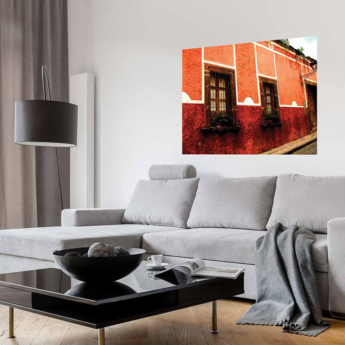 36x48 inch Mexican Architecture Poster Displayed in Living Room