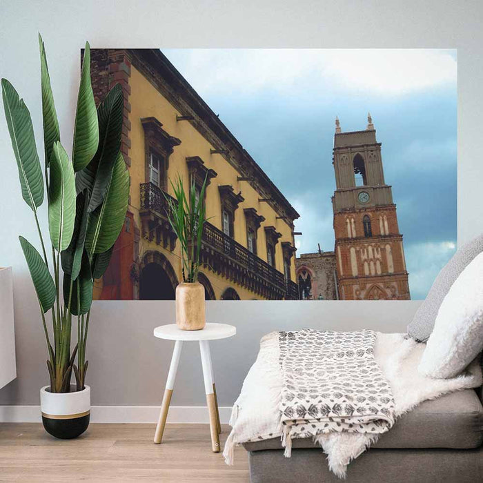 48 inch Mexican Cathedral Tower and hotel poster displayed on wall