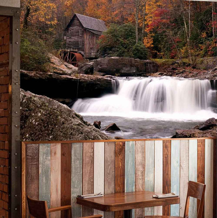 47.5x72 inch Waterfall Decal Installed in Cafe