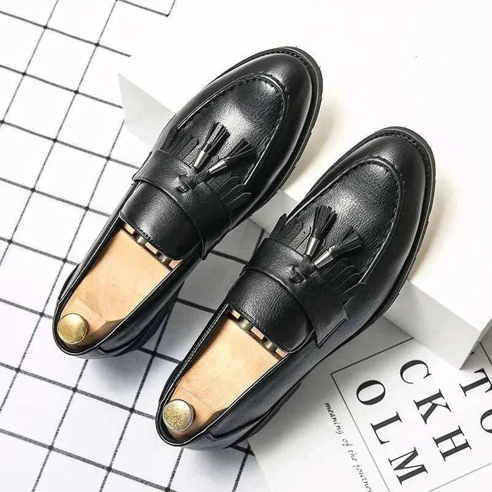 Wedding eco-leather oxford shoes - AntoniosClothing - Black