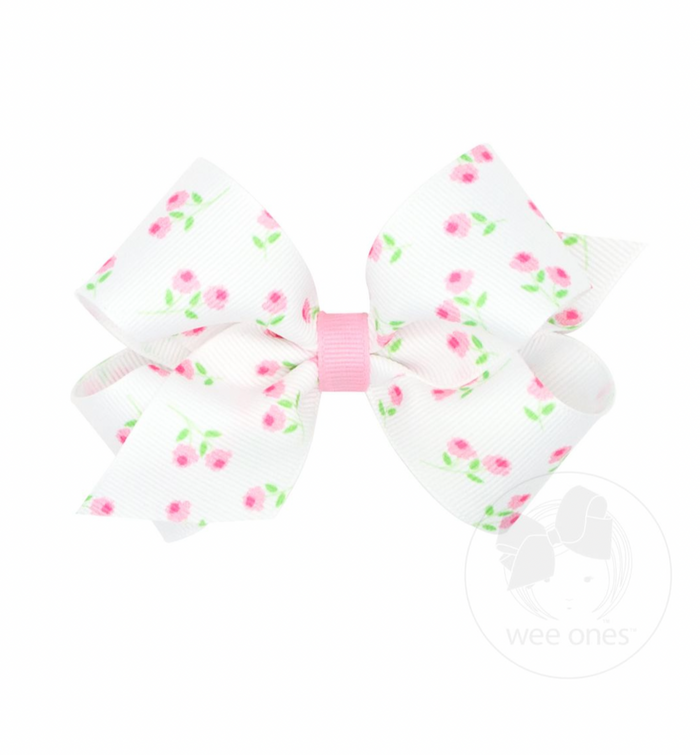 Wee Ones Bows - Medium - Rose Print