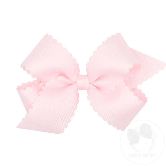 Wee Ones Bows - Medium - Scalloped Light Pink