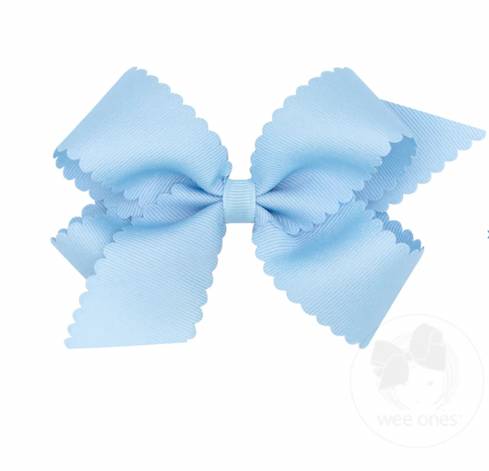 Wee Ones Bows - Medium - Scalloped Millenium Blue