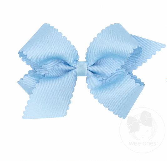 Wee Ones Bows - Medium - Scalloped Millenium Blue
