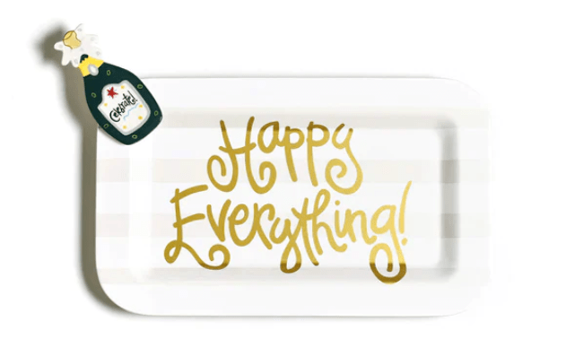 White Stripe Mini Happy Everything Rectangle Platter