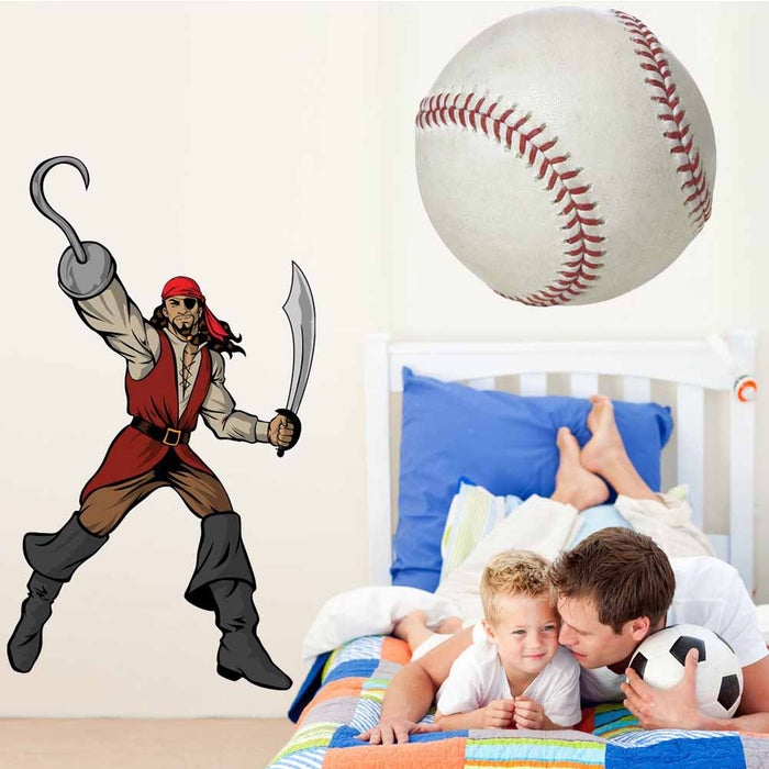 Captain Hook Pirate Wall Decal Installed | Wallhogs