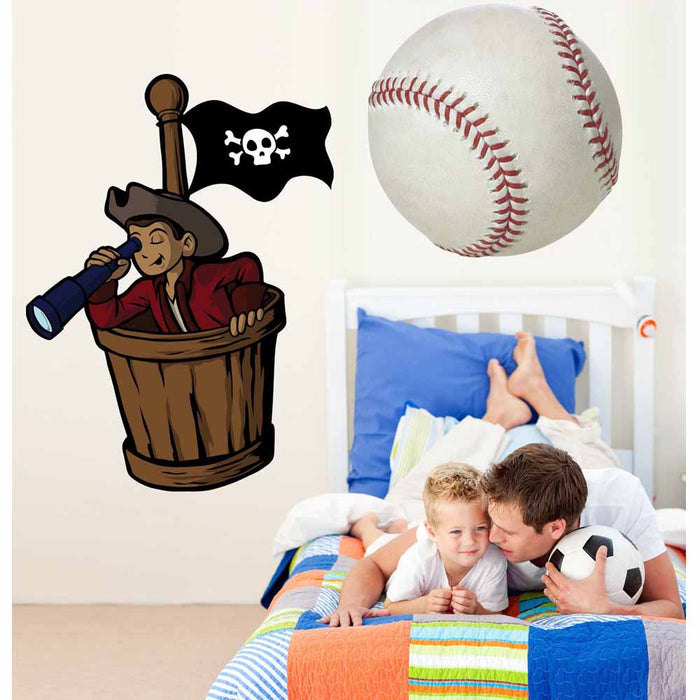 Pirate Crows Nest Wall Decal Installed | Wallhogs
